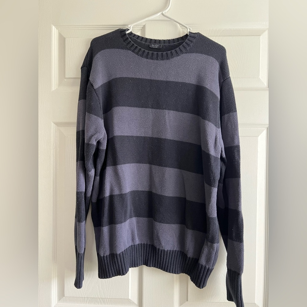 John Galt / Brandy Melville Navy Blue Striped Knit Sweater One Size
